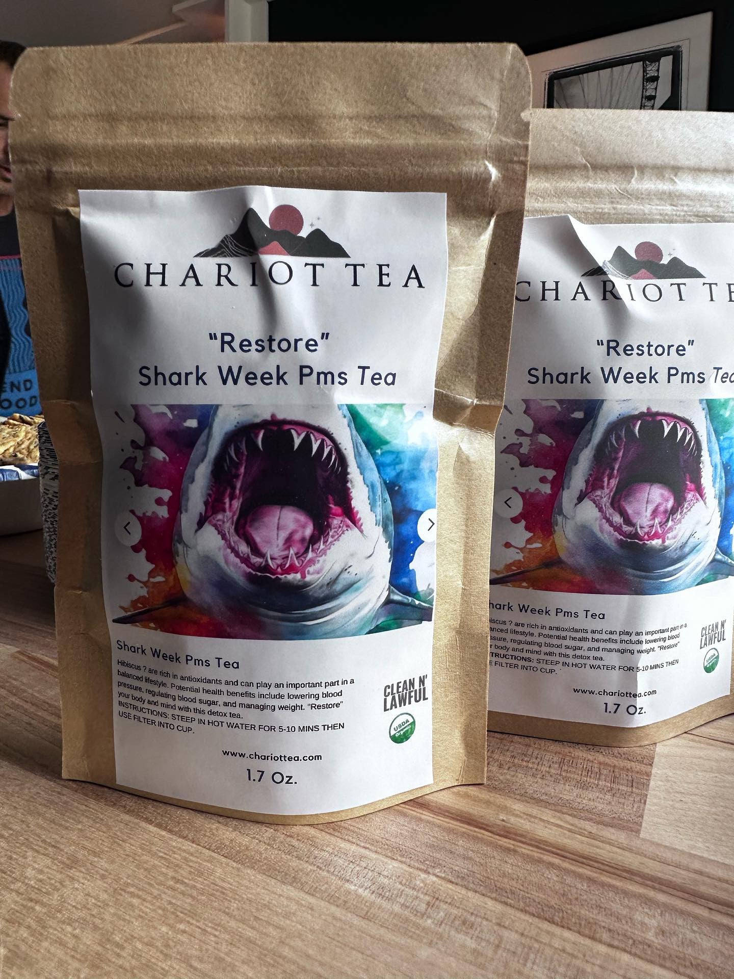 “Restore” Organic Shark Week PMS Tea (Caffeine free)