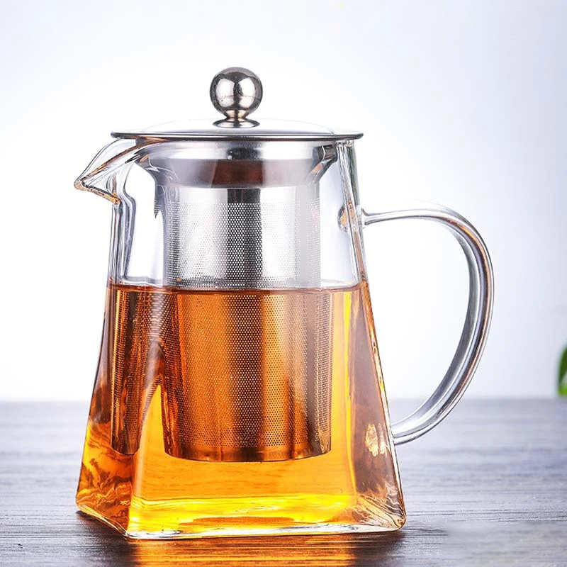 Square Glass Tea Pot Cup  "Little Chariot"